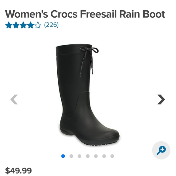 CROCS Shoes - Crocs Freesail Rain Boot Black with Ribbon Tie